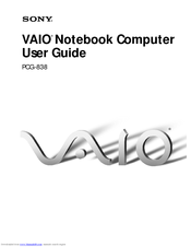 Sony VAIO PCG-838 User Manual