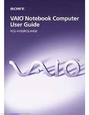 Sony VAIO PCG-F450 User Manual