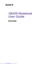 Sony VAIO PCG-F640 User Manual