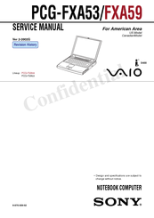 Sony VAIO PCG-FXA53 Service Manual