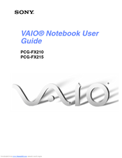 Sony VAIO PCG-FX215 User Manual