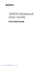 Sony VAIO PCG-9562 User Manual