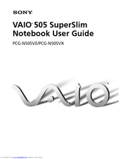 Sony VAIO PCG-N505VE User Manual