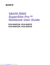Sony PCG-R505TE Primary User Manual