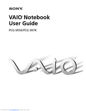 Sony VAIO PCG-SR7K User Manual