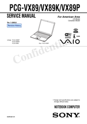Sony PCG-VX89 VAIO User Guide  (primary manual) Service Manual