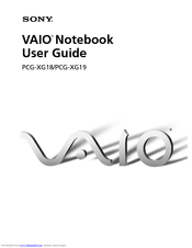 Sony VAIO PCG-XG19 User Manual