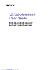 Sony VAIO PCG-XG500 User Manual