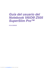 Sony PCG-Z505GE Guía Del Usuario