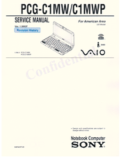 Sony VAIO PCG-C1MW Service Manual