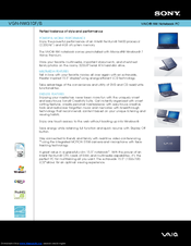 Sony VAIO NW VGN-NW310F Specifications