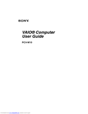 Sony VAIO PCV-W10 User Manual
