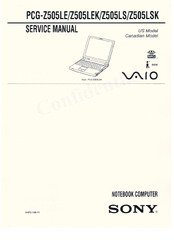 Sony VAIO PCG-Z505LS Service Manual