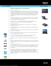 Sony VAIO VPCY21BGX Specification Sheet