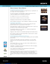 Sony VAIO VGN-FZ290EGS Specification Sheet
