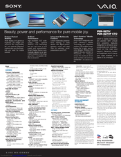 Sony VAIO VGN-S270 Specification Sheet