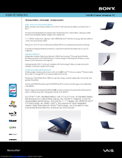 Sony VGN-TZ195N/XC Specification Sheet