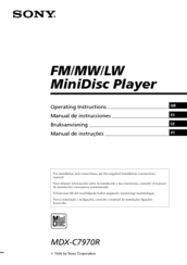 Sony MDX-C7970R Operating Instructions Manual
