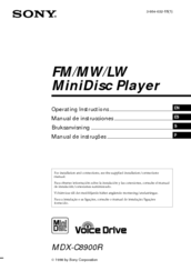Sony MDX-C8900R Operating Instructions Manual