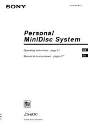 Sony ZS-M30 Operating Instructions Manual