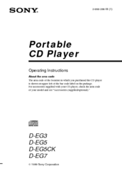 Sony CD Walkman D-EG3 Operating Instructions Manual