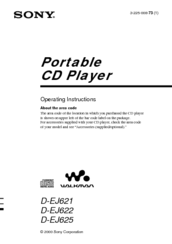 Sony Walkman D-EJ625 Operating Instructions Manual