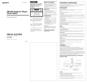 Sony Dream Machine ICF-C620 Operating Instructions