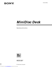 Sony MDS-S37 - Mini Disc Player Operating Instructions Manual