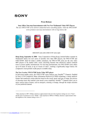 Sony NWZ-E430F series Press Information