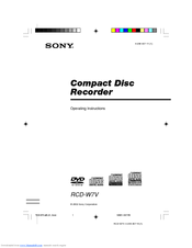 Sony RCD-W7V Operating Instructions Manual