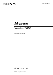 Sony M-Crew PCLK-MN10A Online Manual