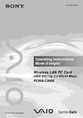 Sony Vaio PCWA-C300S Operating Instructions Manual