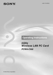 Sony PCWA-C500 Operating Instructions Manual
