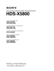 Sony HKS-5810SD Installation Manual