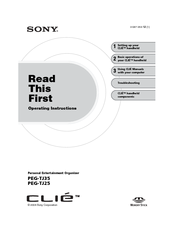 Sony PEG-TJ25 CLIE Handbook  (primary manual) Operating Instructions Manual