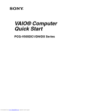 Sony PCG-V505DX - VAIO - Pentium M 1.4 GHz Quick Start Manual