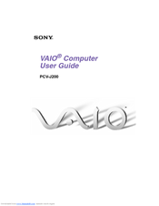 Sony PCV-J200 - Vaio Desktop Computer User Manual