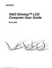 Sony PCV-L640 - Vaio Slimtop Computer Reference Manual