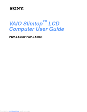 Sony PCV-LX800 - VAIO - 128 MB RAM User Manual