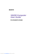 Sony PCV-RX460 - VAIO - 128 MB RAM User Manual
