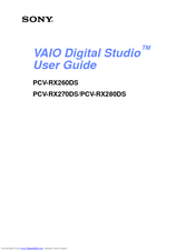Sony PCV-RX260DS - Vaio Digital Studio Desktop Computer User Manual
