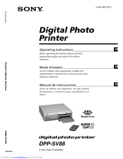 Sony DPP-SV88 Operating Instructions Manual