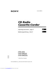 Sony CFD-DW222L Operating Instructions Manual