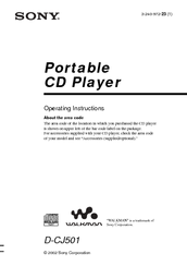 Sony Walkman D-CJ501 Operating Instructions Manual