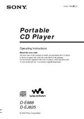 Sony Walkman D-E888 Operating Instructions Manual