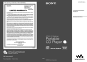 Sony D-NE329SP - Atrac Cd Walkman Portable Player Operating Instructions Manual