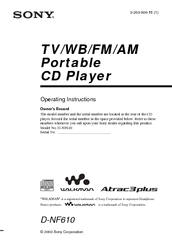 Sony D-NF610 ATRAC3/MP3 CD Walkman with Digital Tuner 