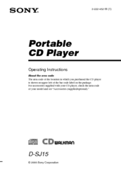 Sony D-SJ15 Primary Operating Instructions Manual