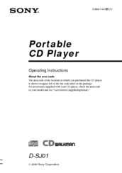 Sony D-SJ01 - Sports Discman Operating Instructions Manual
