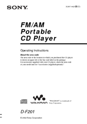 Sony Walkman D-F201 Operating Instructions Manual